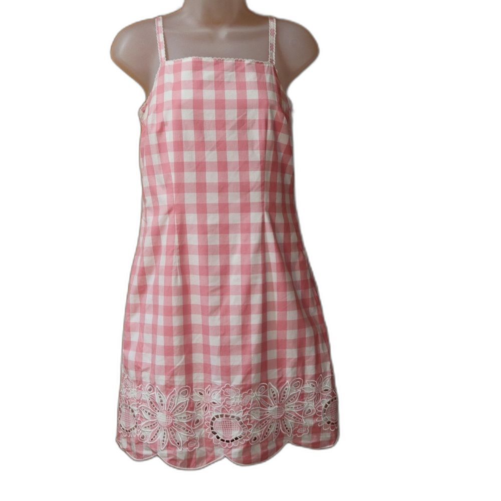 Lilly Pulitzer Pink & White Gingham Plaid Sleeveless Sundress Mini Dress Size 4